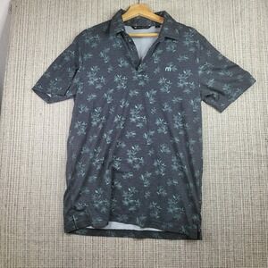 Travis Mathews Mens M‎ Polo Shirt Golf Blue Floral Alabama Polo